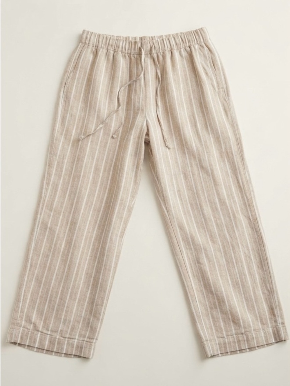 Briggs Striped Linen-Blend Pull-On Pants  large
